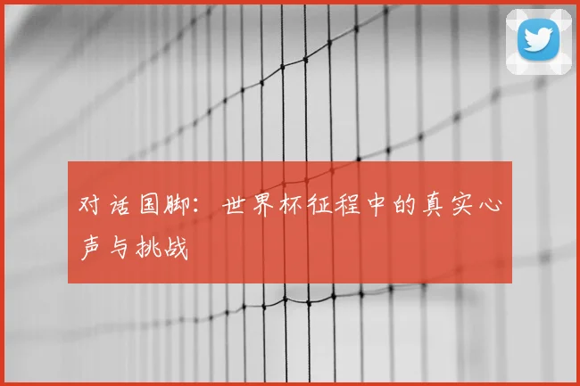 对话国脚：世界杯征程中的真实心声与挑战